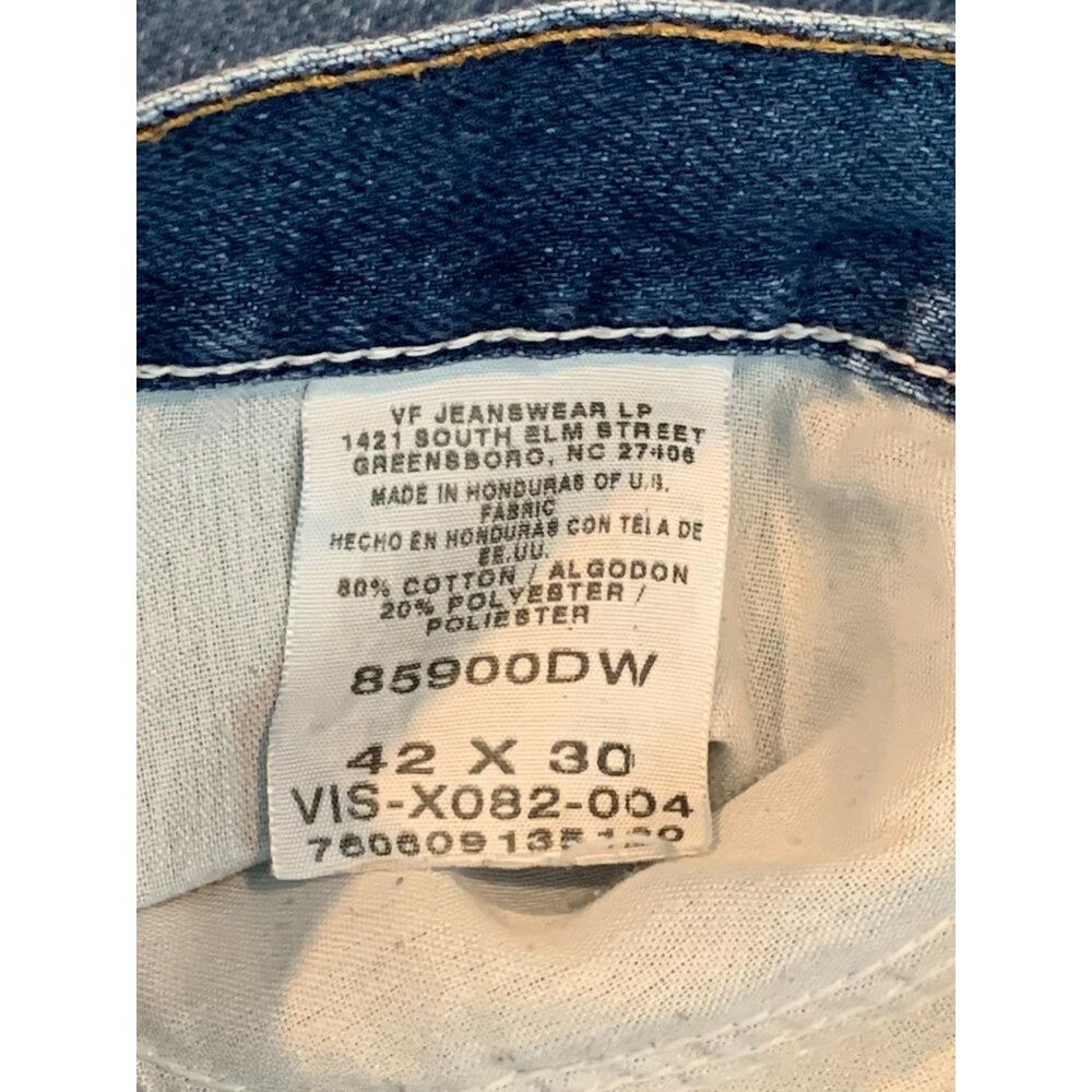 Wrangler Mens 42x30 Authentic Jeans Loose Blue Denim Straight Leg 85900DW - Picture 4 of 11